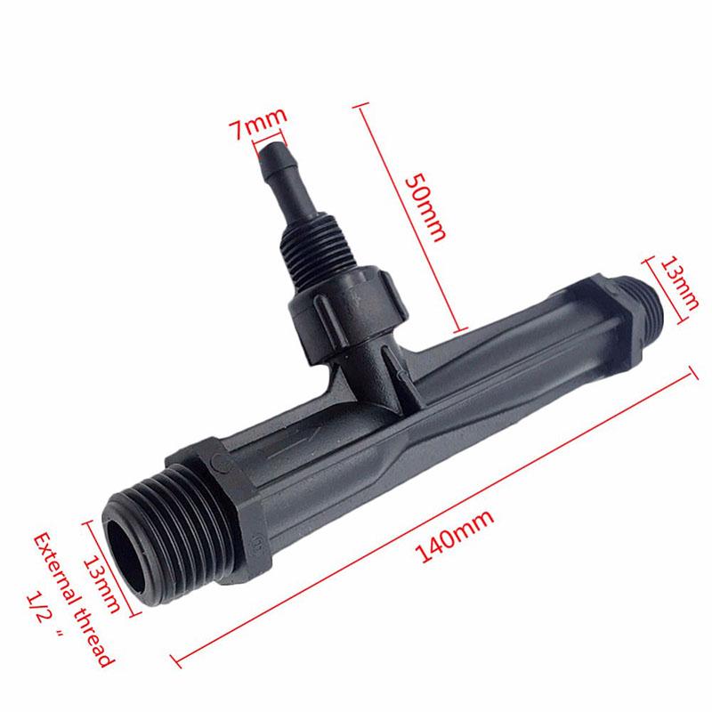 Iniettore di Fertilizzante Venturi Filettato Maschio da 1/2" 3/4" 1" Dispositivo a Goccia per Irrigazione Fertilizzazione Fiori Tubo Acqua Giardino Emettitore