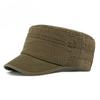 Unisex Vintage Washed Cotton Military Cap Summer Outdoor Sun Protection Flat Top Hat Fashion Cadet Hat Army Style Peaked Cap Casual Sport Hat