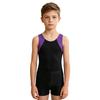 Dětská chlapecká kombinéza Unitard bez rukávů s šortkami Gymnastic Workout Biketard Trikot