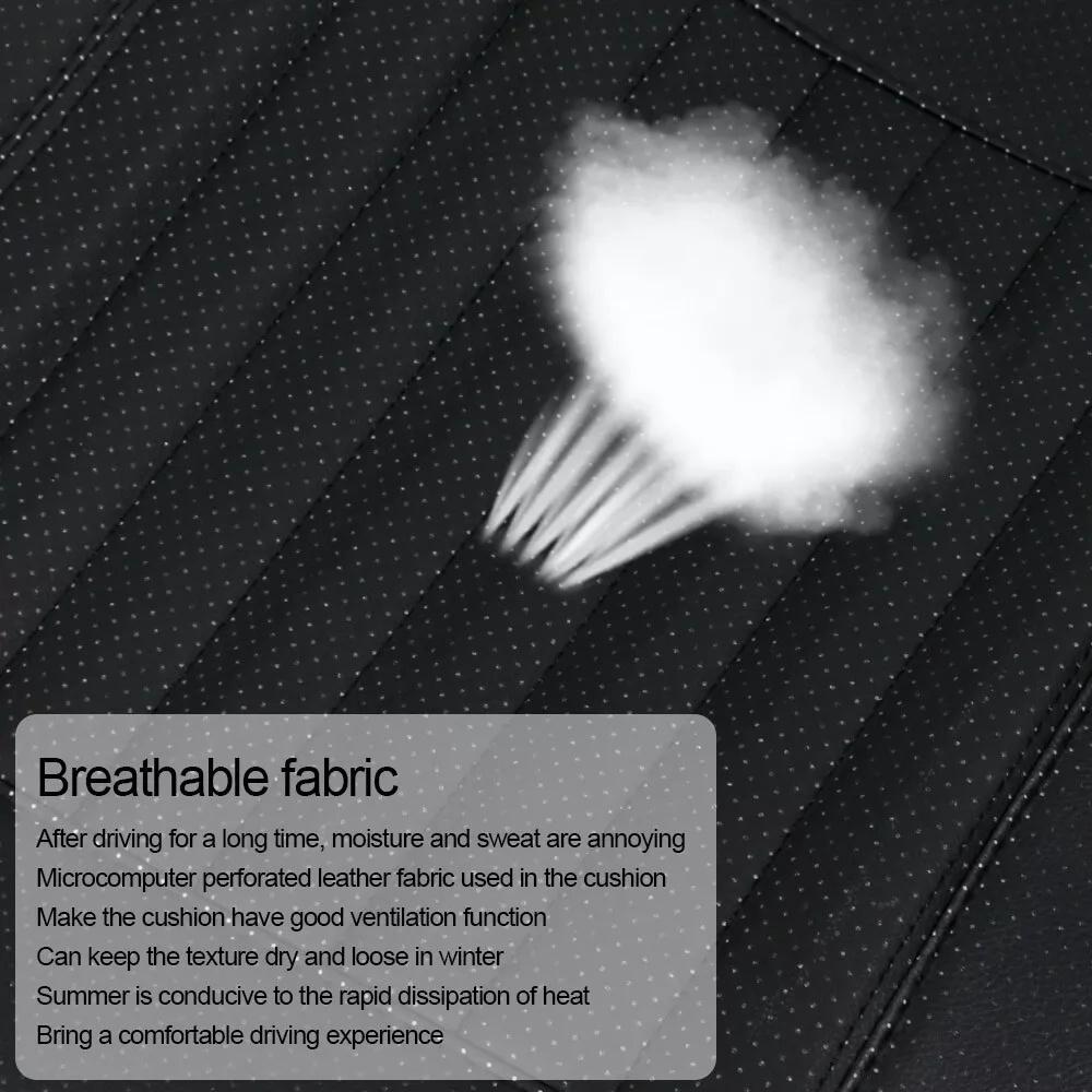 Car Seat Cover PU Leather Cushion All Season Universal Anti Slip Breathable And Easy To Clean Black Front Seat Protective Cove