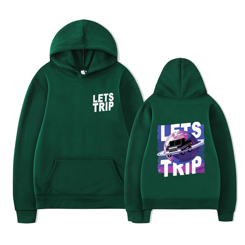 Autumn LETS TRIP Letter Printed Men's Hoodie Y2K Clothes Vintage Fashion Unisex Long Sleeve Pullovers