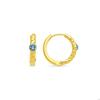 Earrings - LUXENTER - Lyse - Metal Alloy - Blue Crystal - 18 Carat Yellow Gold