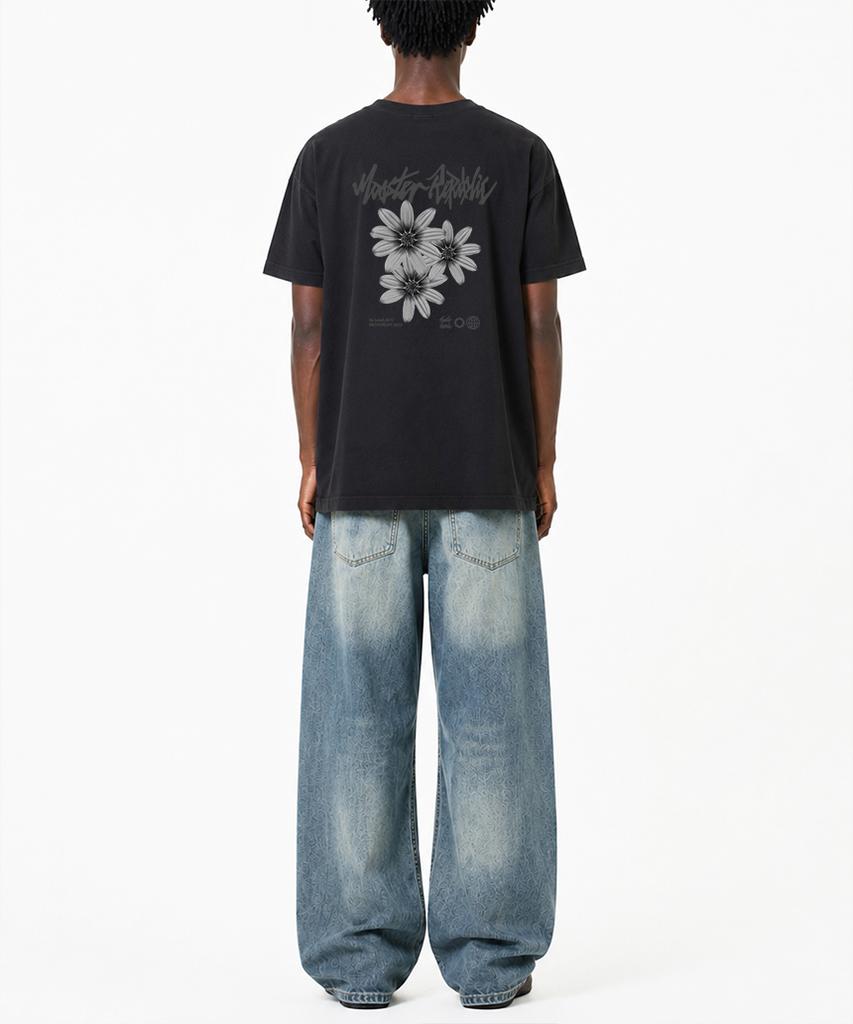 MONSTER REPUBLIC Daisy Flower Gray T-Shirt Black_9129