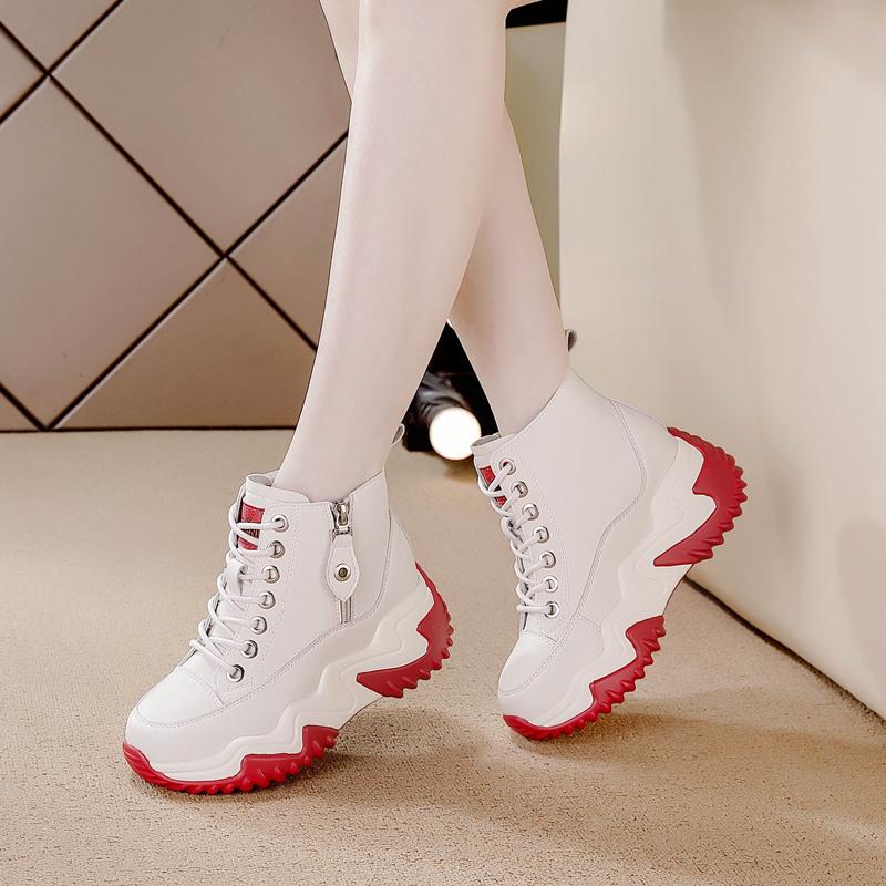 Thick-soled inner height-increasing women's shoes autumn and winter new versatile fashion cm breathable casual high-top shoes women's shoes
