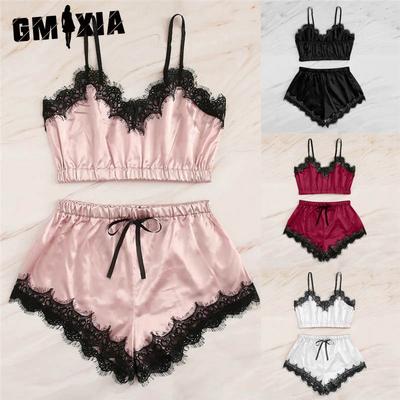 Sexy Lace Sex Underwear, Strappy Three-point Off-the-shoulder Lace Underpants Set Pajamas