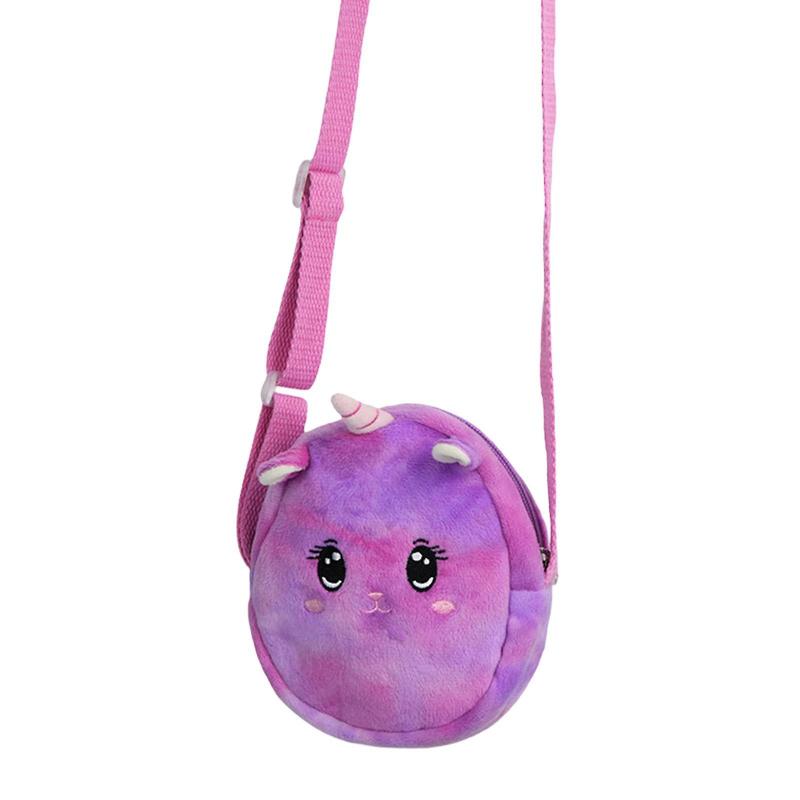 Cartoon Crossbody Bag Children Shoulder Bag Vacation Ladies Shopping Bag Crossbody Purse Soft Zipper Closure Doll Toy Handbag