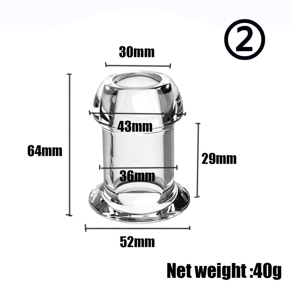 Transparent Hollow Anal Plug with Chrysanthemum Design - Unisex Self-Pleasurer & Enema Cleaning Tool
