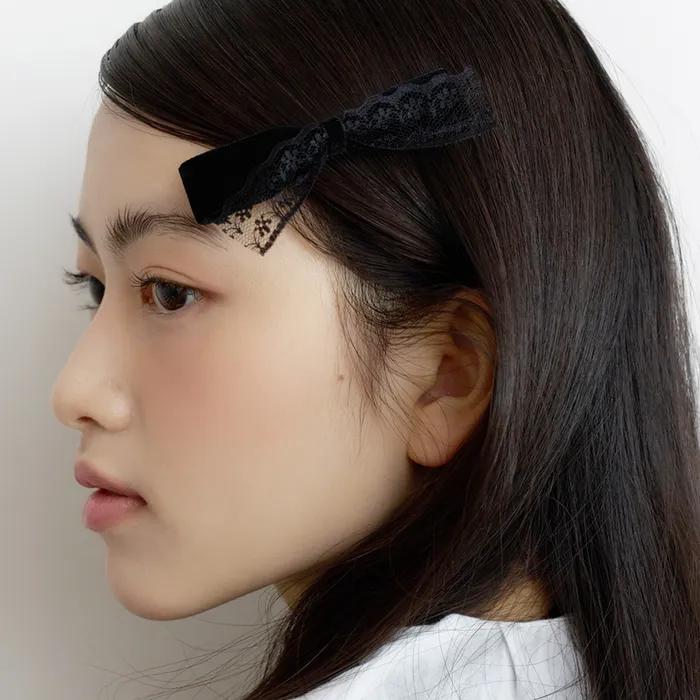 velvet lace ribbon hair pin