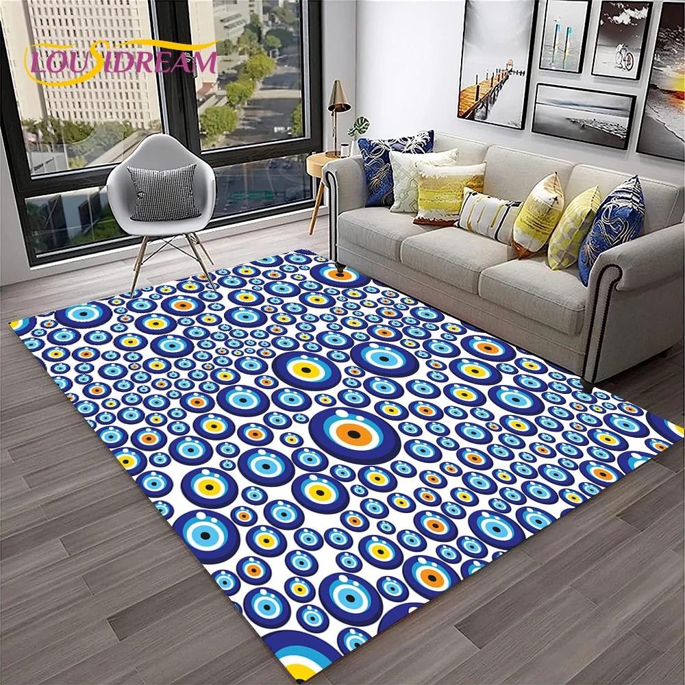 Evil Eye,Eye of Horus,Nazar Tree of Life Carpet Rug for Home Living Room Bedroom Sofa Doormat Decor,Area Rug Non-slip Floor Mat