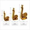 Home Decor Snail Family Ceramic Finish Figures - (Set of 3 Piece, Golden)