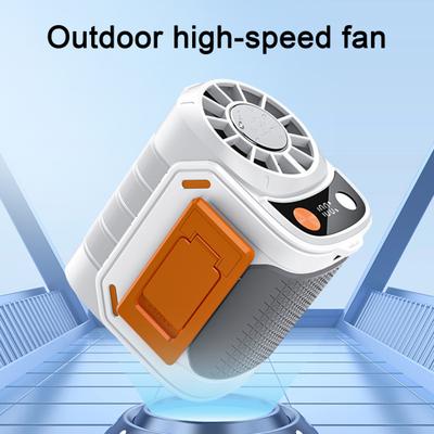 Ice Cooling Waist Clip Fan Portable High-Speed Mini Fan for Outdoor Travel Hands-Free Rechargeable Clip-on Fan for Camping Hiking Hot Weather