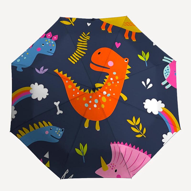 1pc Dinosaur Pattern Automatic Umbrella - 8-Rib Foldable Design, Outdoor Adventures, and Family Celebrations yy250829051