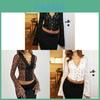 Leopard Print Summer Shirt With Lace Splicing And V Neck For Streetwear Style