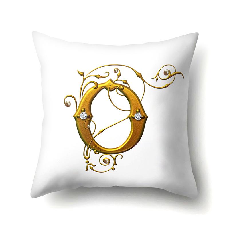 Polyester Pillow Case Car Decoration Home 26 English Letters Printed Car Waist Cushion Pillow Case