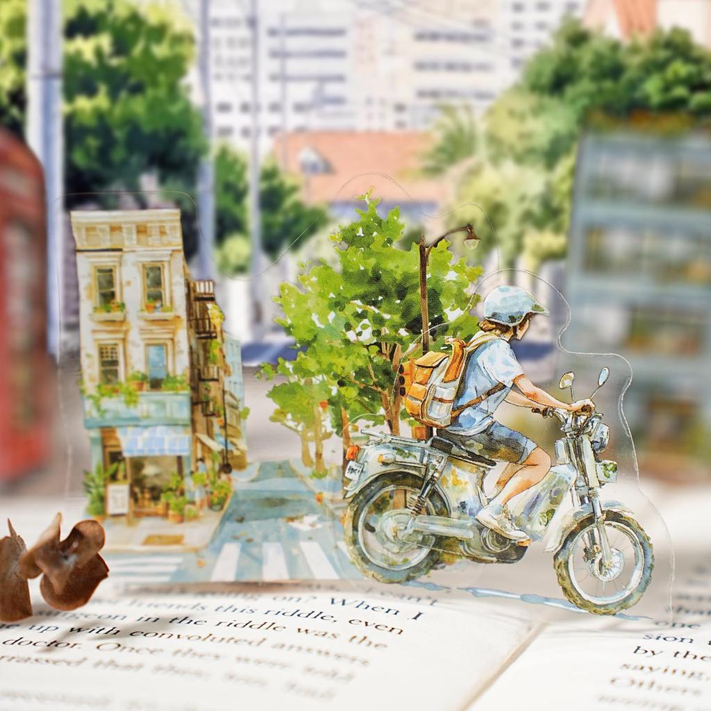 Kesari Sticker Collage for Girls and PET Waterproof Sticker Korean Large House Assortment, Retro, Stylish, Cute, Adults, Book, Cute, Keyboard,