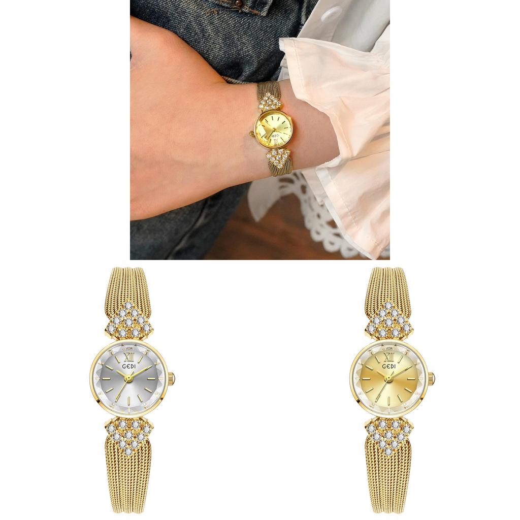 Gedi Vintage Ladies Quartz Watch With Diamond Accents For Elegant Women Accessories