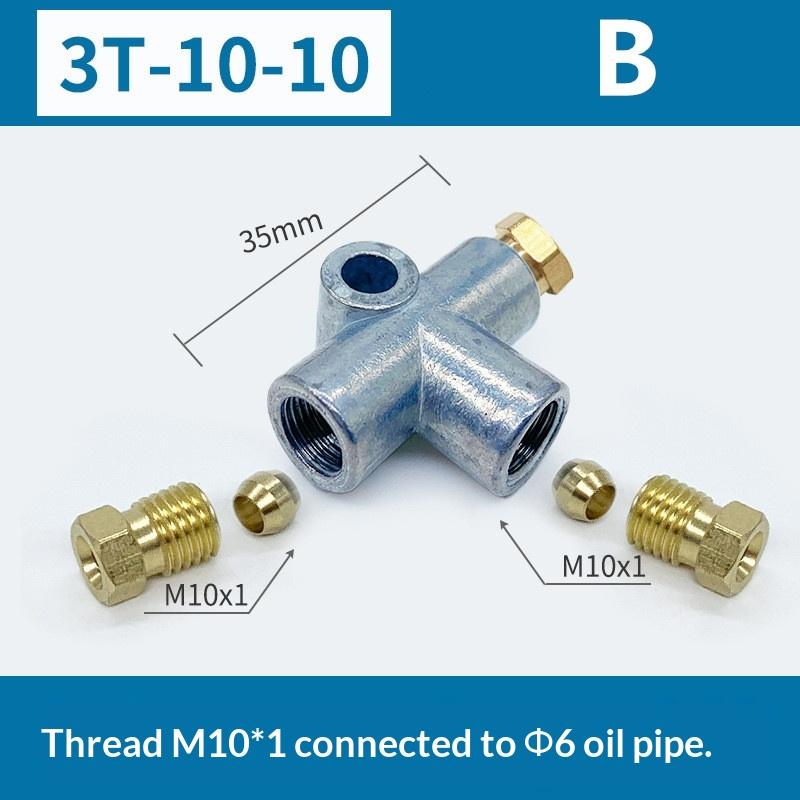 1Pcs Zinc Alloy Brake Line 3 Way T Piece Brake Pipe Connector With 3 X M8/M10 Male Short Nut For Car Brake Hoses Car Accessories