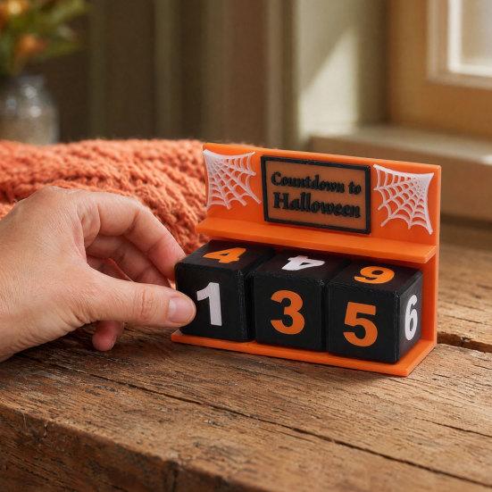 Halloween Entryway Decor Countdown Calendar Block, 3D Printed Advent Calendar, Spooky Daily Count Down To Table for Mantel, Tiered Tray Centerpiece