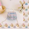 Chinese Style Girl Princess Butterfly Pearl Handbag With Chain Crossbody For Kids Fashion Accessories