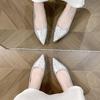 Fairy Style Pointed Toe Flat Shoes - Champagne Gold & Silver, Perfect for Weddings, Plus Size, Bridesmaids, and Pregnant Women. Hidden Heel.