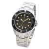 Men's Radio Wave Solar Watch SSBKGD Stainless Steel Band Waterproof Black Business Casual Style Cross