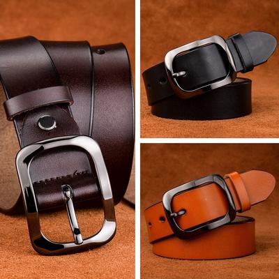 Women'S Genuine Leather Retro Belt Concave And Convex Personalized Pure Cowhide Belt Retro Pure Cowhide Wide Pants Belt