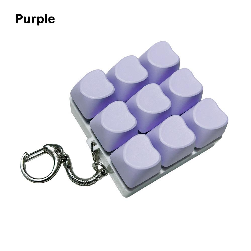 Relaxing DIY Keyboard Fidget Keychain Keycap Keys Button Keyboard Cap Pass The Time 9Keys Pinch Toy