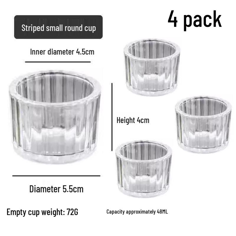 Aromatherapy Vertical Stripe Glass Candle Holder Jar - Scented Candle Holiday Souvenir.