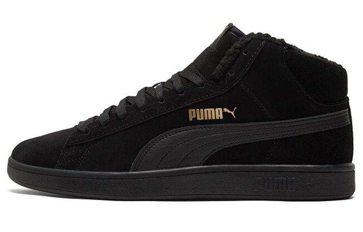 PUMA Smash V2 Mid Winter Black Team Gold 375870-02 36