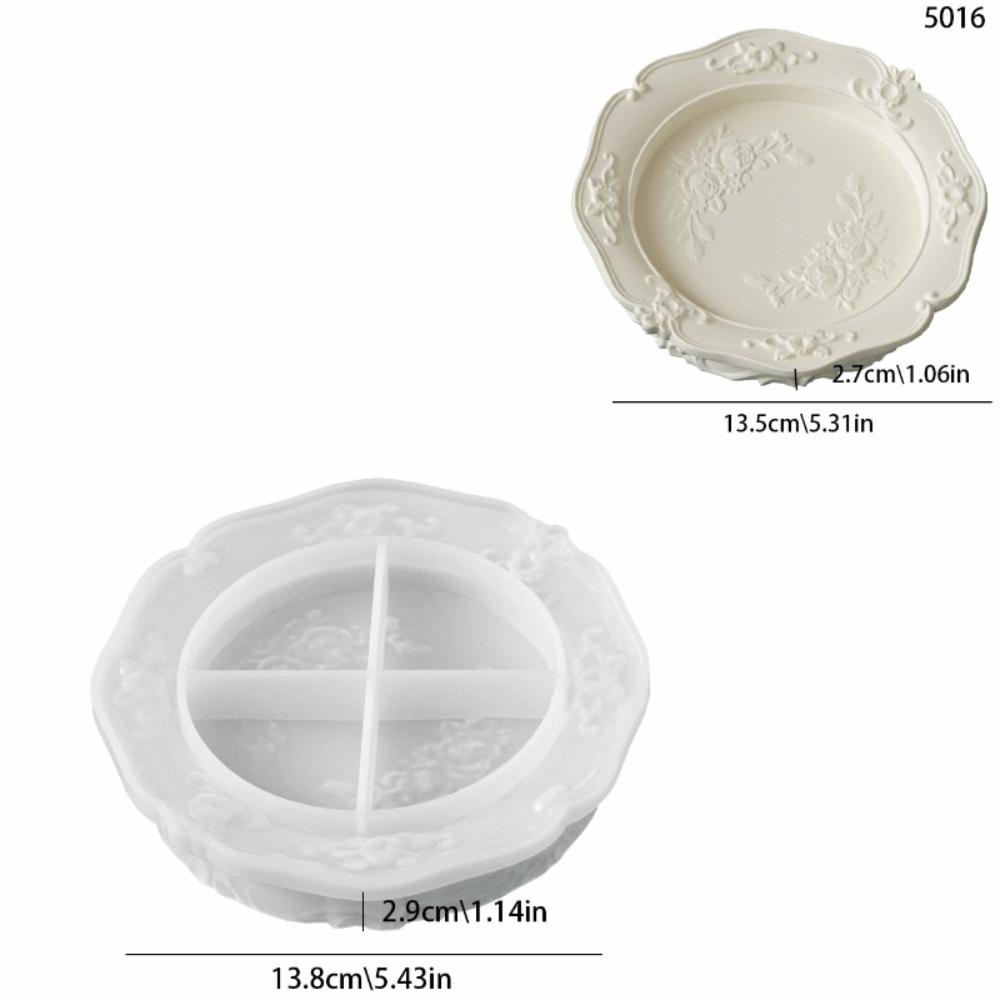 Vintage Floral Relief Jewelry Storage Tray Rose Embossed Storage Bowl  Home Decoration