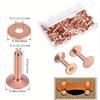 50 Sets Copper Rivets and Burrs Washers Leather Copper Rivet Fastener for Collars Leather DIY Craft Supplies