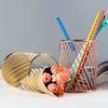 Nordic Rose Gold Hollow Metal Pen Holder - Simple and Creative Curved Design