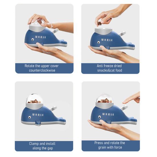 Interactive Dog Treat Dispenser Cats Puzzle Feeder Whale Design Fun Slow Feeding Pet Treat