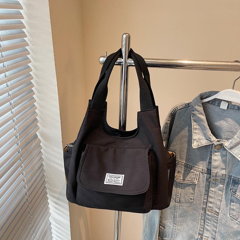 Cloth bag women's large-capacity new summer versatile simple shoulder underarm bag college student class tote bag