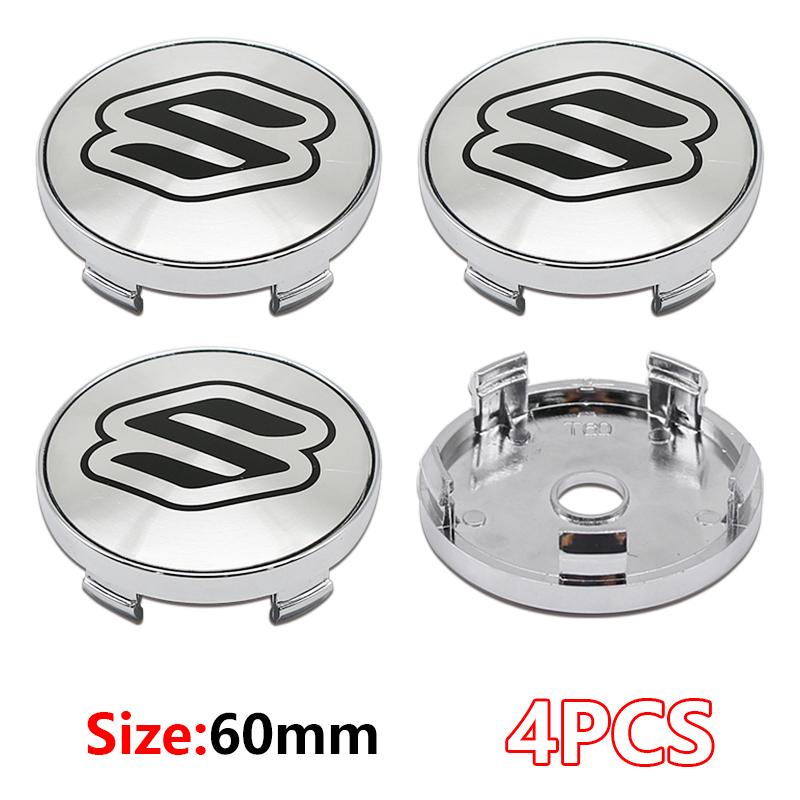 4 Stück Suzuki Radkappen Aufkleber 60mm ABS Auto Emblem Radnaben Kappen Abdeckungen Für Suzuki Grand Vitara SX4 Swift Jimny Kizashi