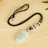Tianshan Green Leaf Dongling Jade Round Pendant Bracelet