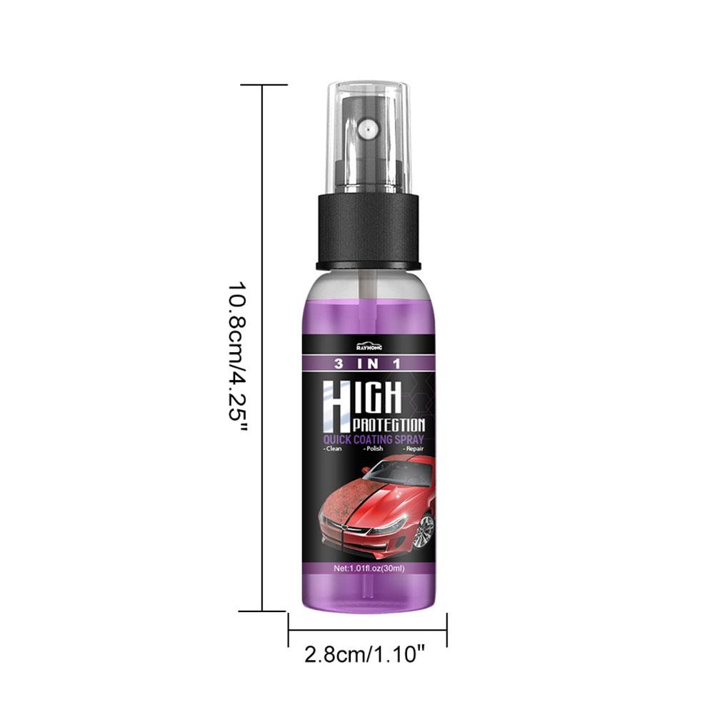 30/100ml Lackfarb-Modifikationswerkzeug Autolackreparatur 3 in 1 Schnelles Nano-Beschichtungsspray Wachs Auto Hydrophobe Politur Lackreiniger