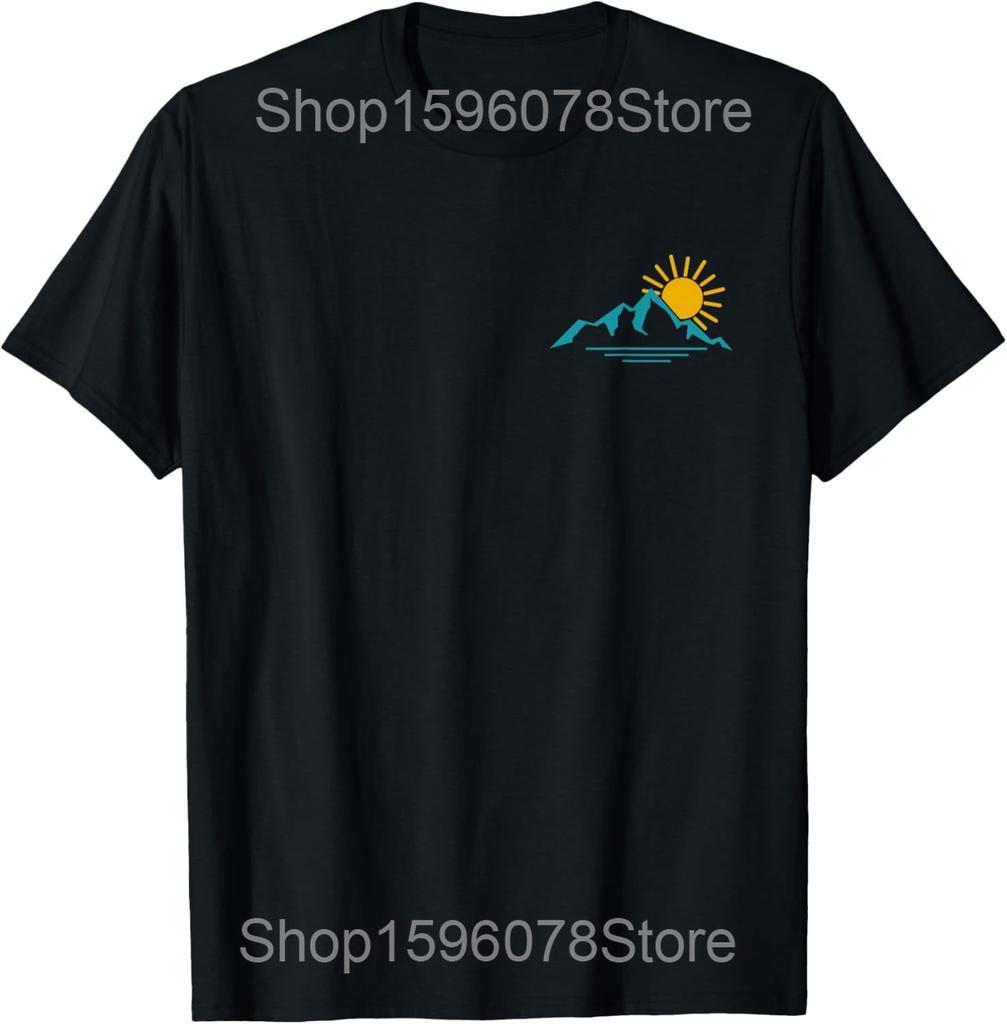 Modo Acampamento Engraçado Ligado Campista Feliz Camisetas de Acampamento Homens Algodão Humor Streetwear Camiseta Manga Curta Unissex Roupa Solta