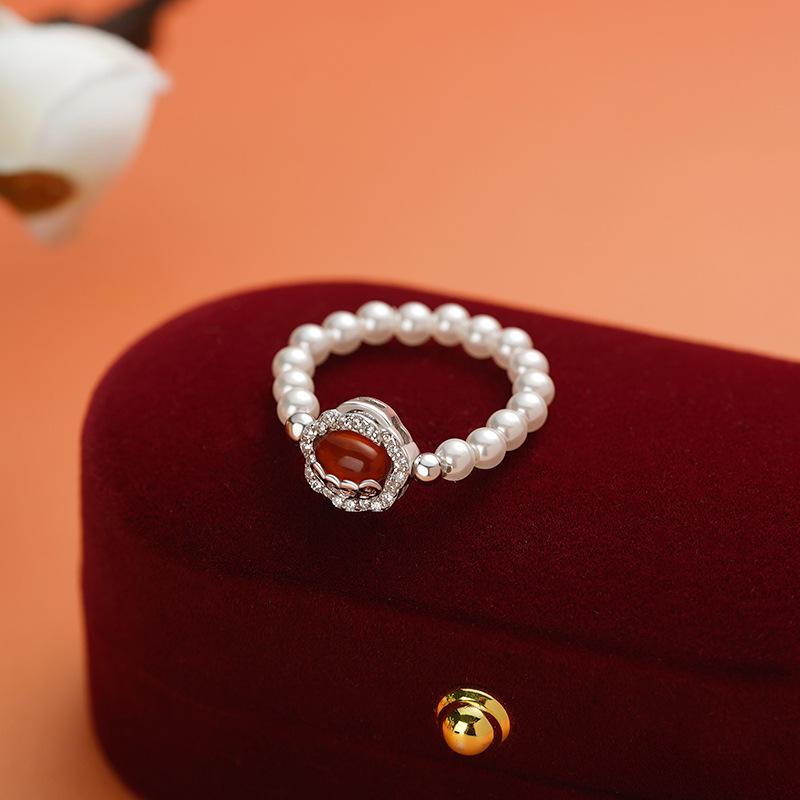 Original Red Agate Ruyi Lock Tassel Necklace Hongyun Jewelry Set