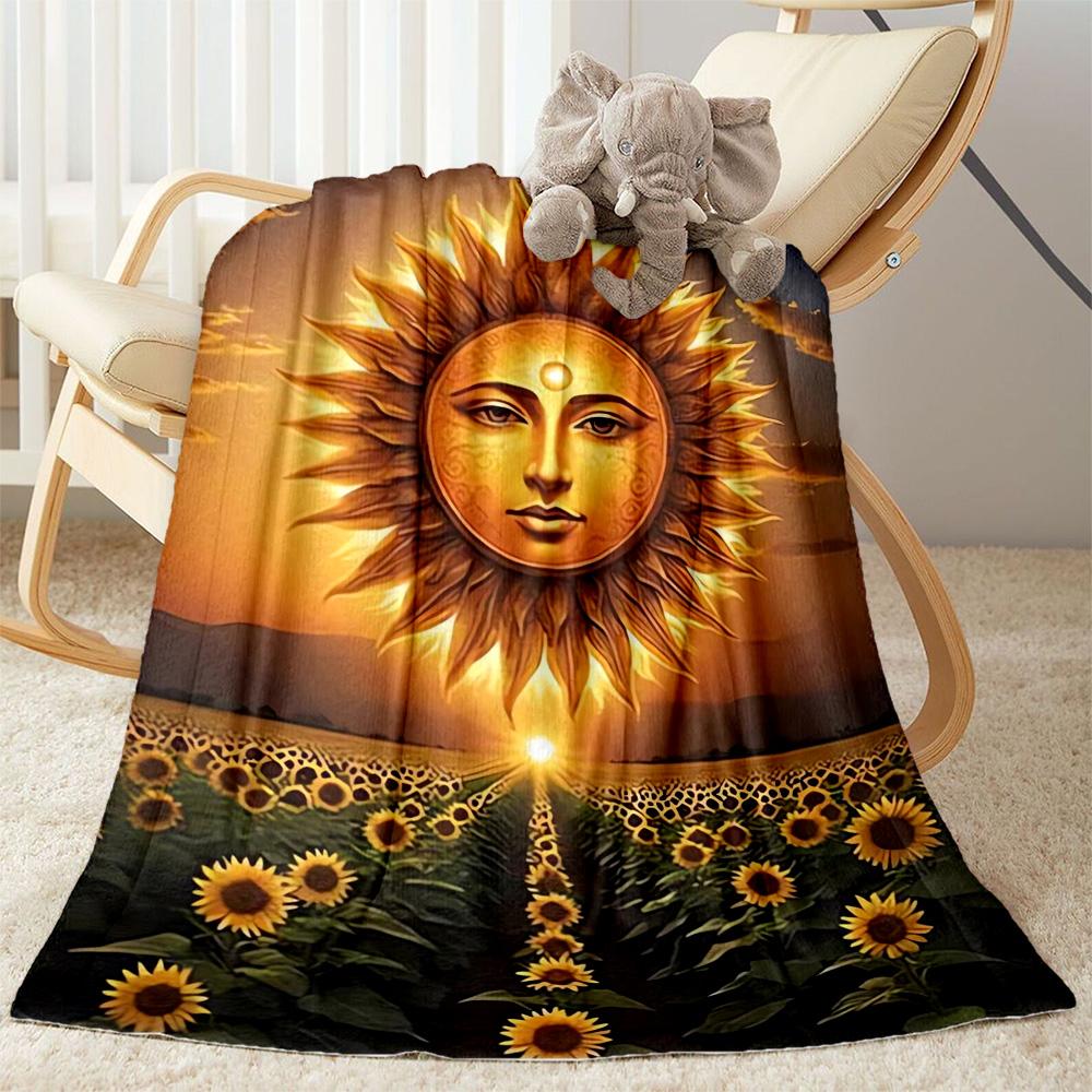 1pc Sunflower Pattern Blanket Comfortable Soft Lightweight Perfect for Travel Camping Picnics Sofa Office Bed Living Room Ideal Gift for Friends