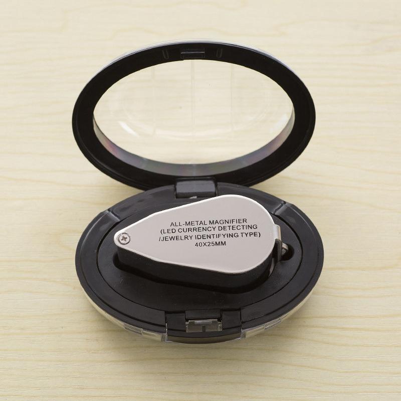 1Pc Sales with Banknote Inspection Function with Lamp Large Diameter Jewelry Mirror Magnifying Glass Banknote Inspection Lamp