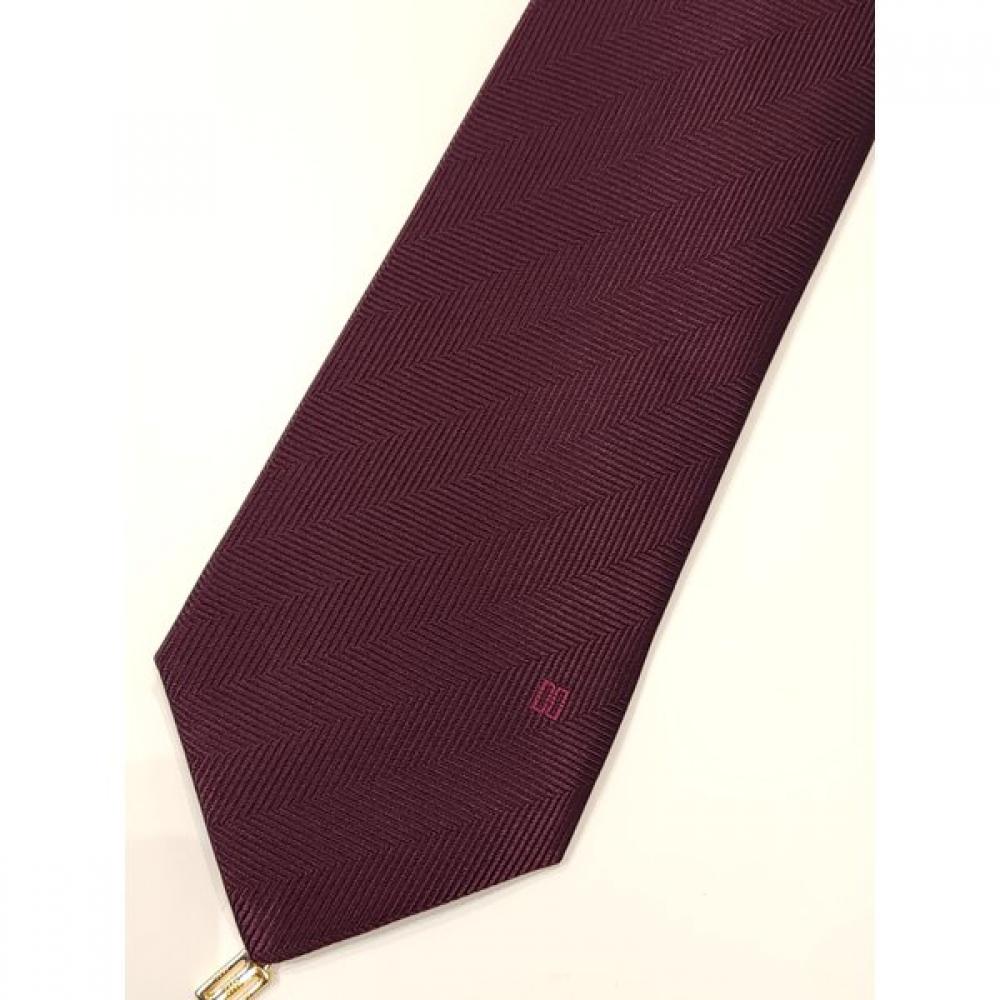 Daks 100  Silk Herringbone Pattern Wine Color Tie Dmg1acf1234r2