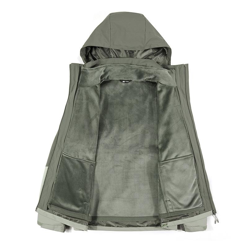 Couple 3-in-1 Jacket Men's Waterproof Warm Mountaineering Suit Women's Disassembled Silver Fox Velvet Liner Jacket