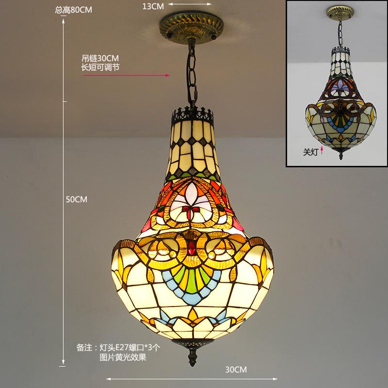 New European-style Restaurant Chandelier Aisle Club KTV Villa Decoration Creative Retro Glass Staircase Corner Lamp