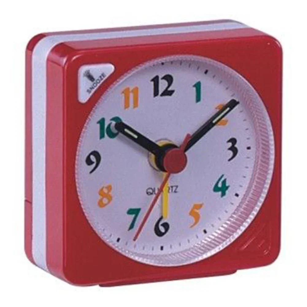 Nightlight Design Mini Non Ticking Bedroom  Travel Plastic Battery Operated Home Decoration Desktop Alarm Clock