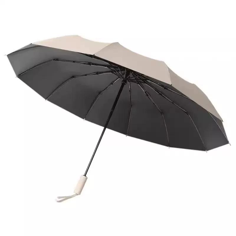 24-Rib Fully Automatic Umbrella, Sun and Rain Dual-Use, Women's Uv Protection Sunshade Umbrella, Foldable Umbrella, Large Size for Men