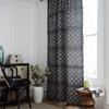 Black Geometric Jacquard Curtain With Tassels Semi-Sheer Bohemian Kitchen Window Treatment Dining Room