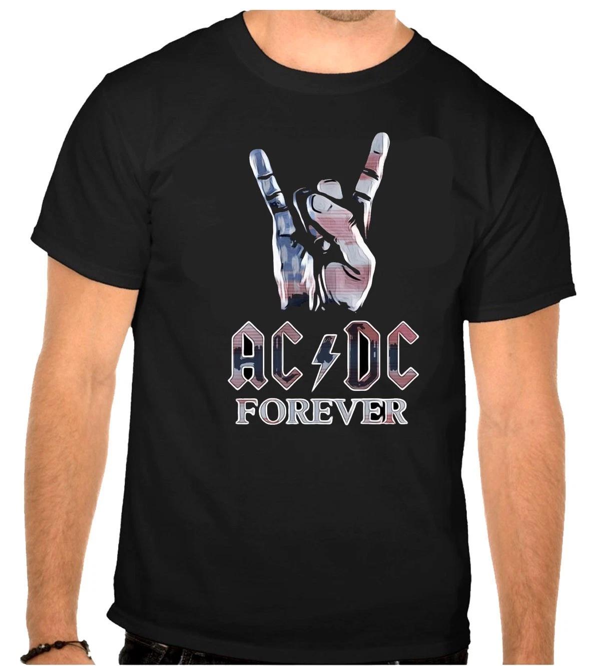 

AC-DC AC DC Логотип Рок-музыки Черная футболка -1313- 4XL