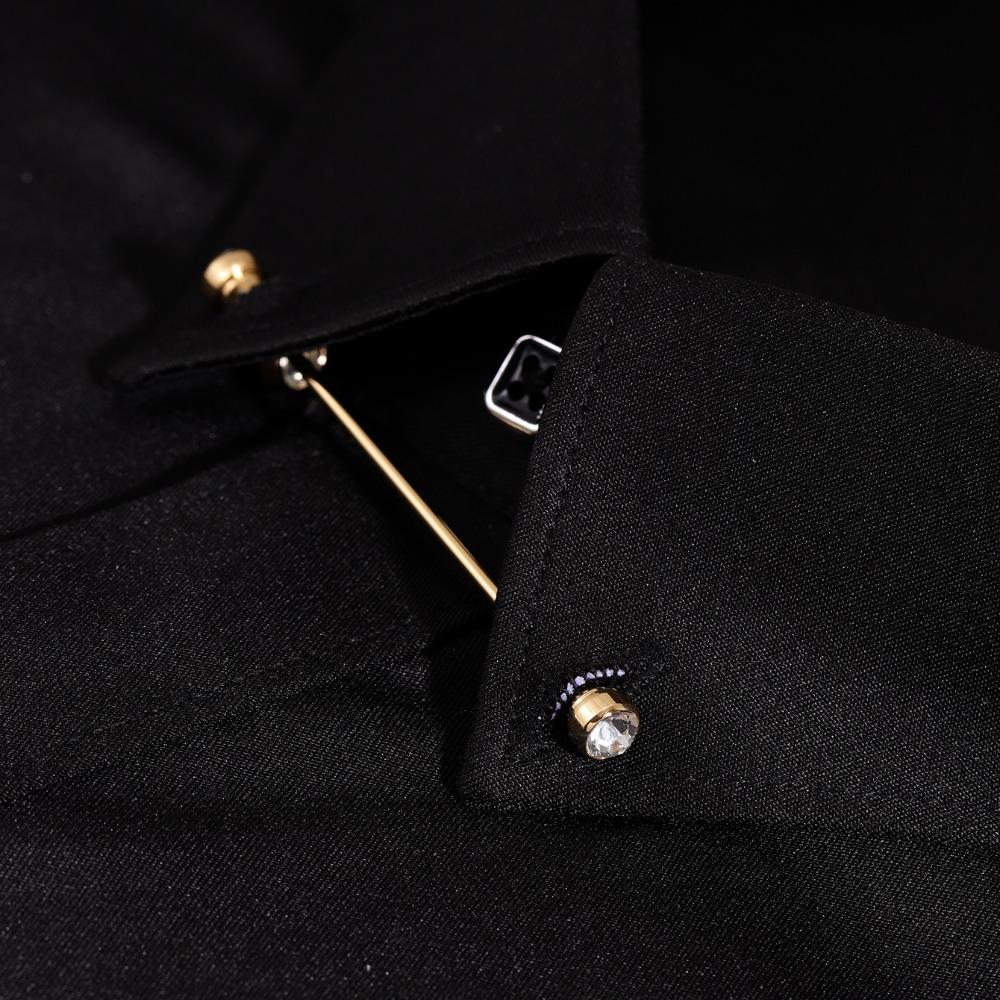 Spiral Buckle Shirt Collar Pin Detachable Neckline Pin Crystal Tie Collar Needle  Men