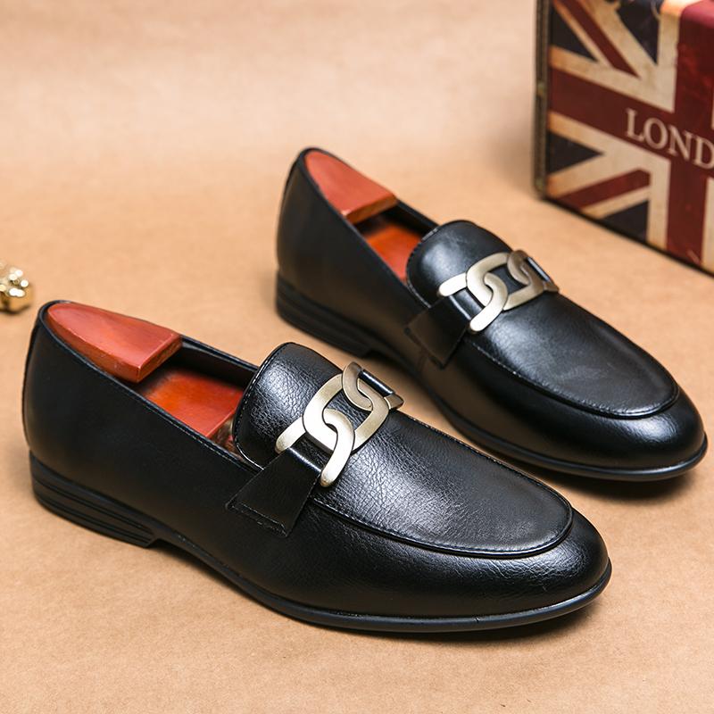Fashion Classic Brand Men's Leather Casual Shoes Retro Brown Low Top Massage Sole Men's Loafers Commuting Versatile Driving Shoes